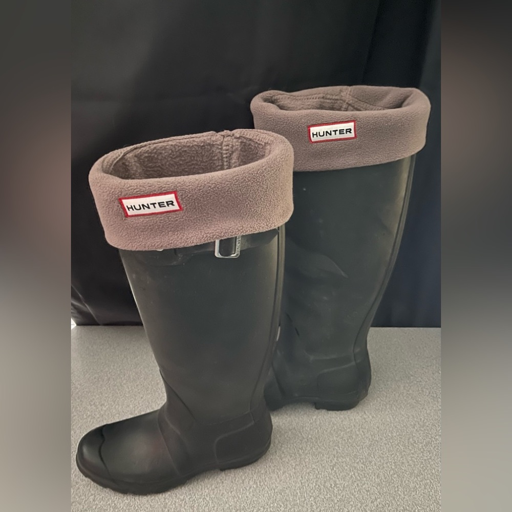 Hunter Tall Black Rubber Rain Boots Size 4.5